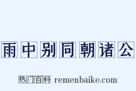 雨中别同朝诸公是什么意思的图片